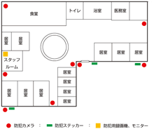 広い建物(地下駐車場)や、長い廊下や通路はパン・チルト・ズーム搭載のカメラを選択し死角になる位置へ設置